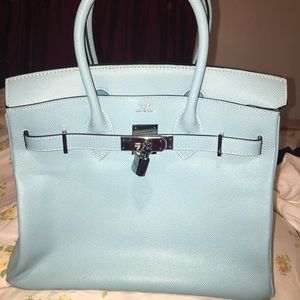 Hermès Birkin 30 Leather Blue Epsom Tote